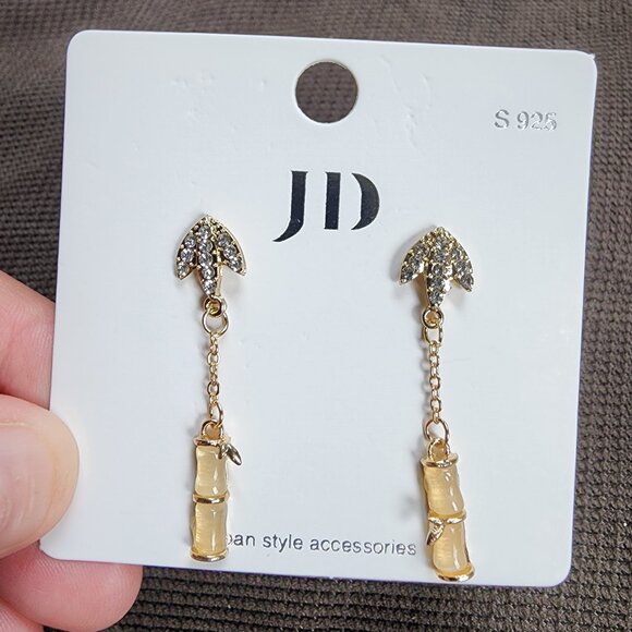 NWT JD Gold Tone Drop Dangle Earrings - Picture 10 of 11